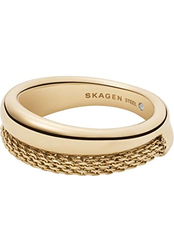 Skagen Ring Für Frauen Merete, W: 8.7Mm Gold Edelstahl Ring, Skj1601710