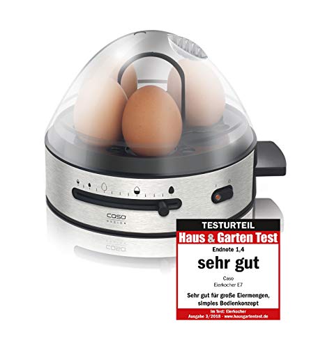 Caso E 7 - Design Eierkocher, Elektronischer Eierkocher Für Bis Zu 7 Eier, Herausnehmbarer Eihalter, Akustisches Signal, 13 Kochstufen, Bpa-Frei, Inkl