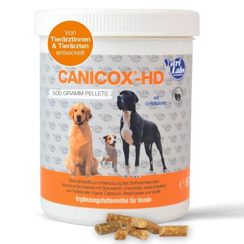 Nutrilabs Canicox-Hd Gelenk-Pellets Für Hunde 500 G - Mit Msm, Chondroitin, Hyaluronsäure, Glucosamin & Teufelskralle - Gesundheitsprodukte Für Hunde 