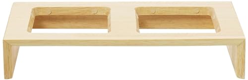 Trixie Napf-Set, Keramik/Holz - Für Hunde 2X0,2 L/10 Cm, 28X5X15 Cm, Schwarz