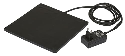 Kerbl Gummi-Heizplatte 24X24X0,7 Cm (Für Kleintiere Und Geflügeltränke, 24 V, Robust Und Witterungsbeständig, Kabellänge 2 M) 70239, 1 Stück (1Er Pack