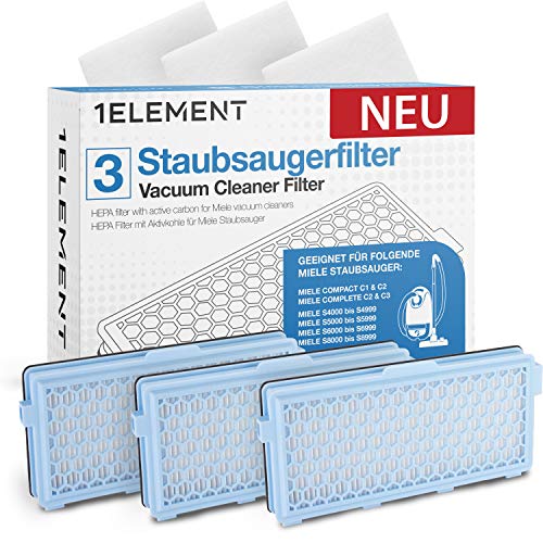 3 Filter Für Miele Staubsauger [Compact C1 & C2, Complete C2 & C3, S8340] – 3 Hepa Filter Und 3 Motorfilter Für Allergiker Gegen Feinstaub Und Gerüche