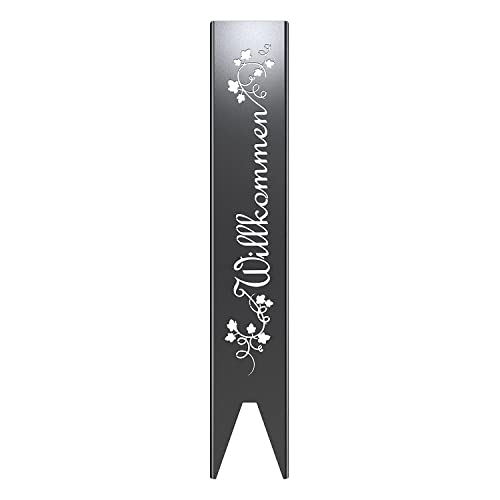 Tuning-Art Ew100 Gartenstecker Gartenschild Willkommen | Garten Deko |Abkantung | 120Cm X 21Cm