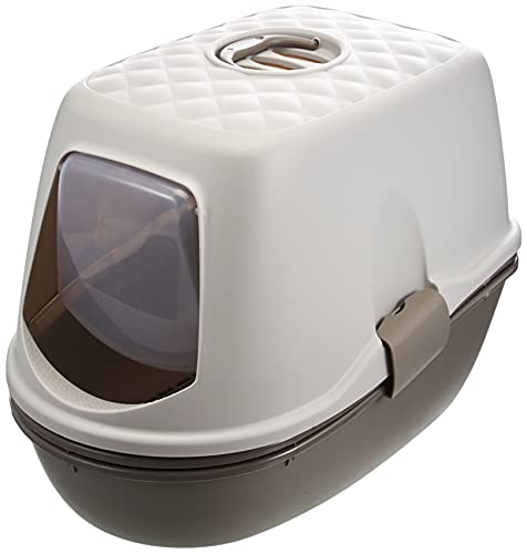 Trixie 40162 Katzentoilette Berto Top, Mit Haube, Trennsystem, 39 × 42 × 59 Cm, Taupe/Helltaup