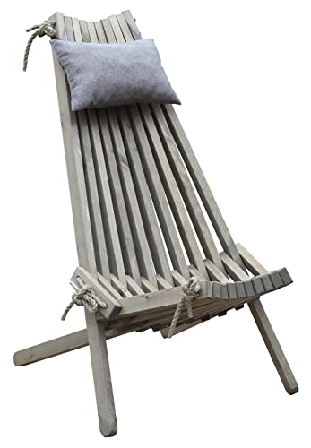 Design Garten Sessel Relaxsessel Falun Kiefer Grau Lounge Holz Garten Outdoor