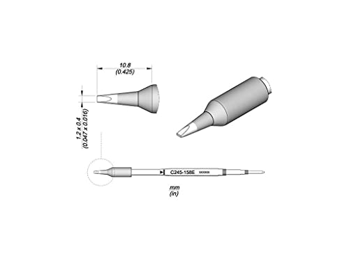 Jbc Lötspitze Serie C245E, C245158E/1,2 X 0,4 Mm, Meißelform C245158E (Kartusche Lötkartusche Spitze Lötpatrone Lötstift)