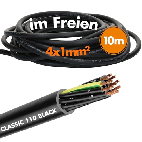 10 Meter Lapp 1120269 Ölflex Classic 110 Black 0,6/1Kv Pvc Steuerleitung 4X1 Mm² Mit Schutzleiter I Außenbereich I Flammwidrig I Kabel 4 Adrig I Ansch