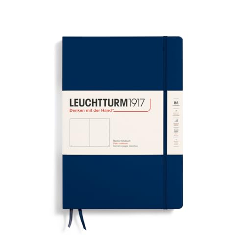 Leuchtturm1917 366177 Notizbuch Composition (B5), Hardcover, 219 Nummerierte Seiten, Marine, Blanko