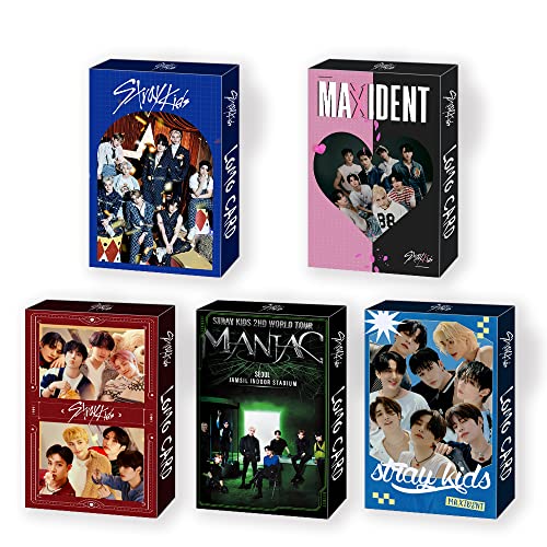 5 Pack/150 Pcs Stray Kids Lomo Karte Kpop Fotokarten Grußkarte Mit Postkarten-Box