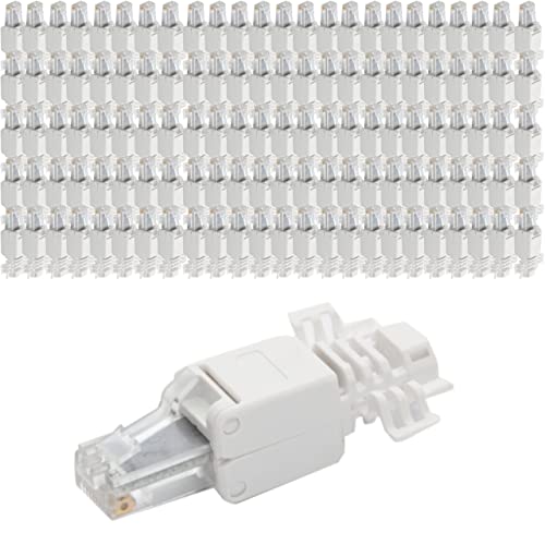 Premium X 100X Netzwerkstecker Cat6A Rj45 Cat6 Cat7 Cat7A Adapter Kupplung Für Verlegekabel Innenleiter Lan Stecker Werkzeuglos