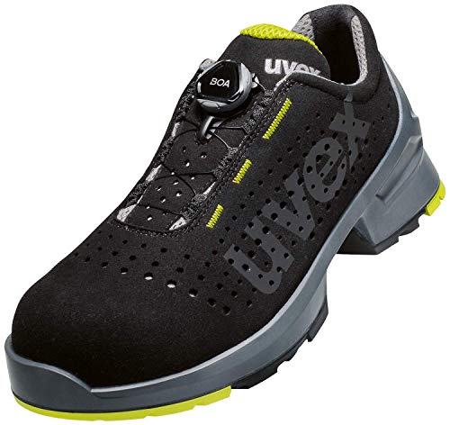 Uvex 1 Boa Sicherheitsschuhe S1 Src, Halbschuhe, Leichte Arbeitsschuhe Für Damen & Herren, Schwarz/Lime, Größe 46