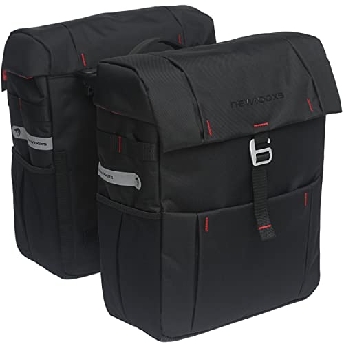 New Looxs Vigo Double Racktime Dubbele Fietstas, Black, 37 Liter