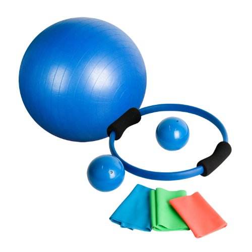 Movit 7-Teiliges Yoga-Set, Pilates-Set, Inkl. 1X Gymnastikball, 2X Medizinball, 1X Pilatesring, 3X Gymnastikbänder