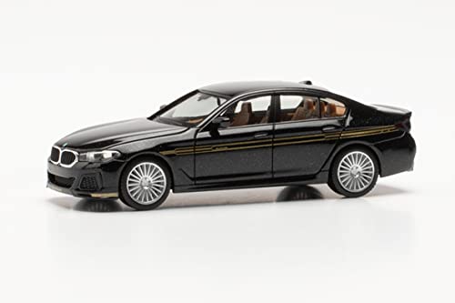 Herpa 430951 Bmw Modellauto Alpina B5 Limousine, Miniatur Im Maßstab 1:87, Sammlerstück, Made In Germany, Modell Aus Kunststoff Miniaturmodell, Schwar