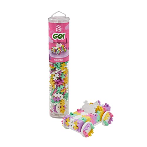 Plus-Plus 9604258 Geniales Konstruktionsspielzeug, Go Auto Kreativ-Bausteine Tube, 200 Teile, Candy Car, Mehrfarbig, Mini, 300.4258