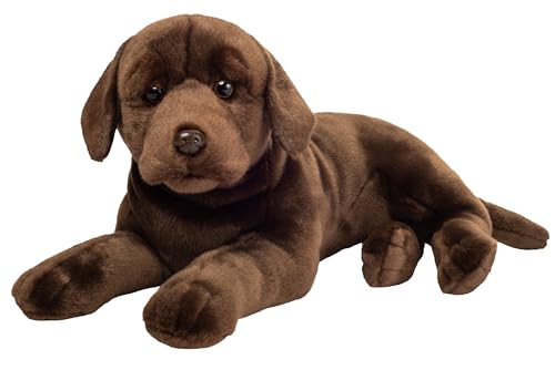 Teddy Hermann 91988 Labrador Liegend Schokobraun 50 Cm, Kuscheltier, Plüschtier Mit Recycelter Füllung