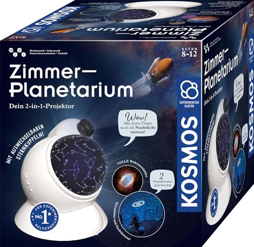 Kosmos 676902 Zimmer Planetarium Projektor Mit 2 Auswechselbaren Sternkarten, Spannende Infos Zum Sternenhimmel, Sonnensystem, Planeten, Astronomie Fü