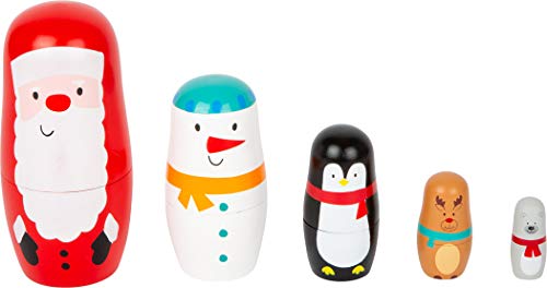 Small Foot Matrjoschka Weihnachten, Mit Weihnachtsmann, Schneemann, Pinguin, Rentier Und Bär, Ab 3 Jahren, 11771 Toys