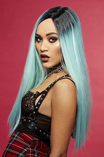 Smiffys Manic Manic Panic® Sea Nymph™ Super Vixen™ Perücke, Lange Und Gerade Mit Seitenscheitel, Hitzebeständig