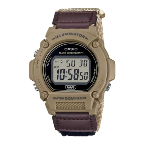 Casio Collection - W-219Hb-5A Armbanduhr Armbandfarbe: Braun Lcd-Zifferblatt Schwarz Herren