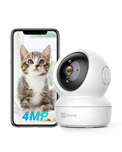 Ezviz C6N Telecamera Wi-Fi Interno 2K Plus Videocamera Sorveglianza Interno 4Mp Pan/Tilt/Zoom Compatibile Alexa, Rotazione A 360°, Visione Notturna, T