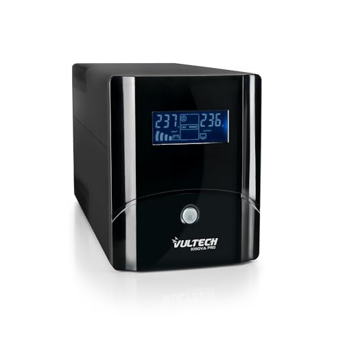 Vultech Ups1050Va-Pro Gruppo Di Continuità Line Interactive Ups 560 Watt Display Lcd Avr 2 Uscite Schuko/Bipasso 1 Uscita Iec13 Rj11 Usb, 1050 Va | 56