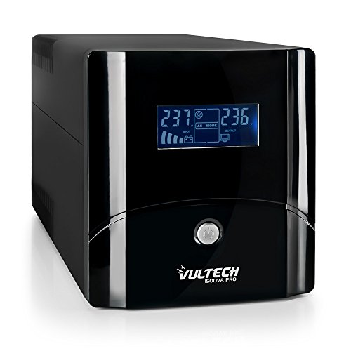 Vultech Ups1500Va-Pro Line Interactive Gruppo Di Continuità Con Lcd, Nero [Italia]