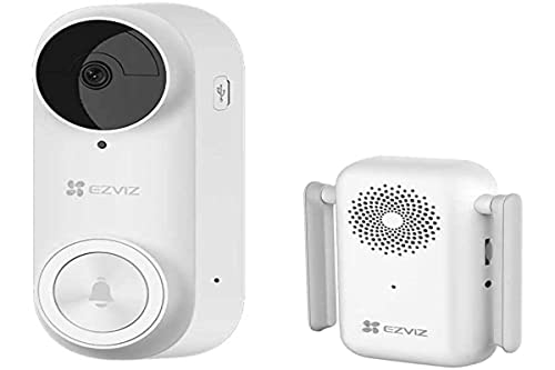 Ezviz Db2, Kit Videocitofono Smart Alimentato A Batteria, Wi-Fi, Sistema Allarme Manomissione