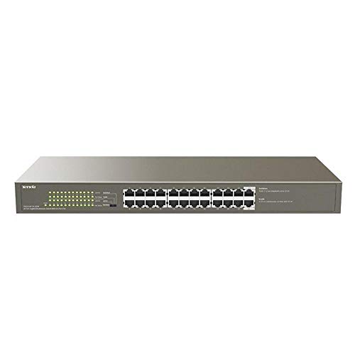 Switch Tenda Teg1124P-24-250W - 24 Puertos 10/100/1000 (Datos/Poe) - Alimentación Externa - Potencia Total Poe 250W