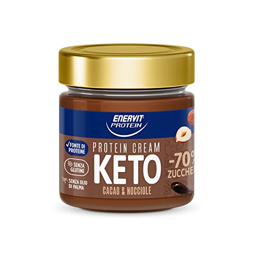 Enervit, Protein Cream Keto Cacao E Nocciole, Barattolo Da 180Gr, Crema Proteica Spalmabile, Meno 70% Di Zuccheri, Con Proteine Del Latte, Senza Gluti