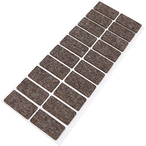 Adsamm® / 20 X Wollfilz-Möbelgleiter | 20X40 Mm/Melange-Braun Natur/Rechteckig / 3 Mm Starke Selbstklebende Weiche Filzgleiter Aus Naturfilz