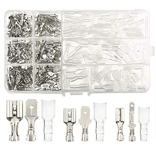 Tuparka 270 Stück Kabelschuhe Set Quetschverbinder Sortiment Flachsteckverbinder Drahtklemme Mit Isolierhülse Kit 2,8 Mm 4,8 Mm 6,3 Mm