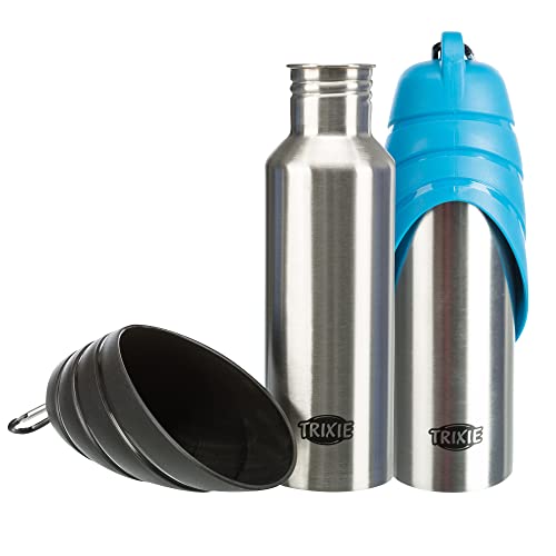 Trixie 24606 Flasche Mit Trinknapf, Edelstahl/Kunststoff, 0,75 L, Für Kaninchen