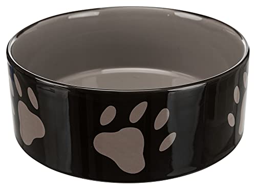 Trixie 24533 Keramiknapf Mit Pfoten, 1,4 L/Ø 20 Cm, Sortierte Farbe (Braun Oder Taupe)