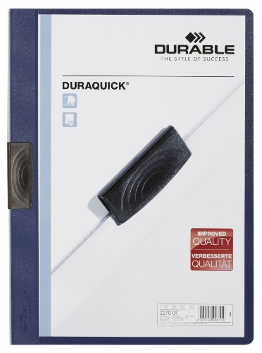 Durable Klemm-Mappe Duraquick, Bis Zu 20 Blatt A4, Dunkelblau, 20Er Packung, 227007