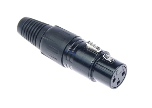 Adam Hall 1 X Connectors K3Cxf3Blk - Xlr 3 Pol Mikrofon Kabel Kupplung Buchse Female Schwarz, Versilbert 3 Star Serie