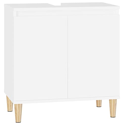 Vidaxl Waschbeckenunterschrank Weiß 58X33X60 Cm Holzwerkstoff