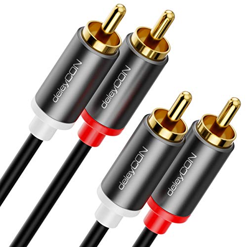 Deleycon 0,5M Cinch Kabel Rca Hifi Audio Kabel Audiokabel Vergoldete Metallstecker Für Heimkino Stereoanlage Verstärker Hifi-Receiver Blu-Ray Player (