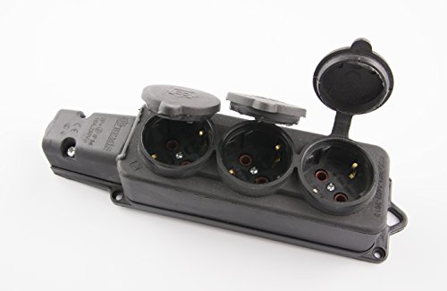 Schuko Vollgummi Stecker, Kupplung, Oder Schuko Steckdose Gummi Set 16A/250V (3-Fach Steckdose)