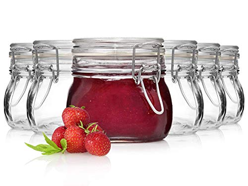 Bormioli 6Er Set Bügelverschlussgläser Fido 500 Ml Rocco, Vorratsgläser, Drahtbügelgläser, Einmachgläser, Glas, Transparent, 6 X 500 Ml