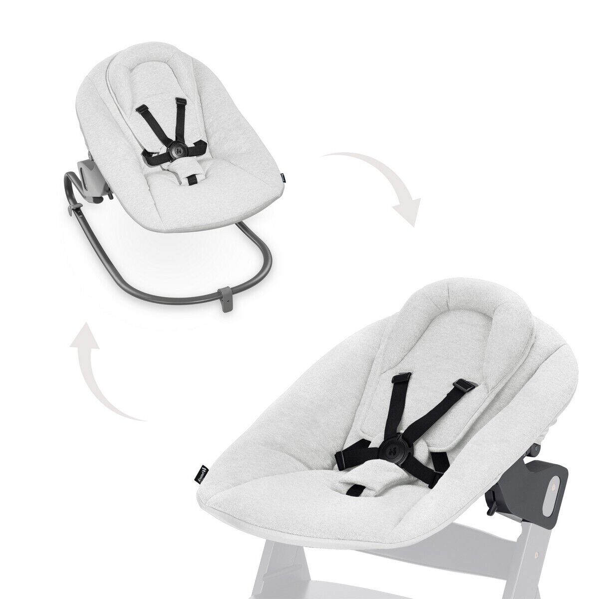 Hauck Alpha Bouncer Premium Light Grey Babywippe TOP