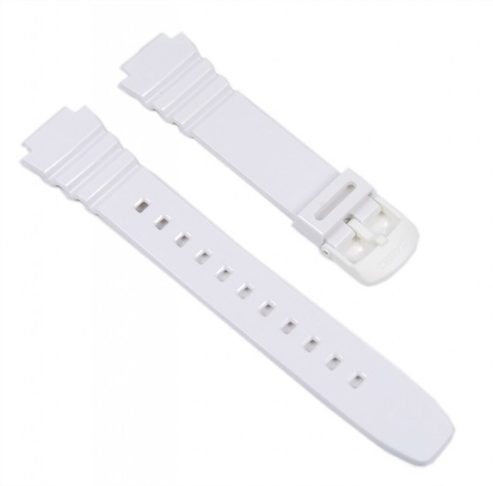 Casio Uhrenarmband 16mm Resin Weiß glänzend W-214HC-7AVEF W-214HC*