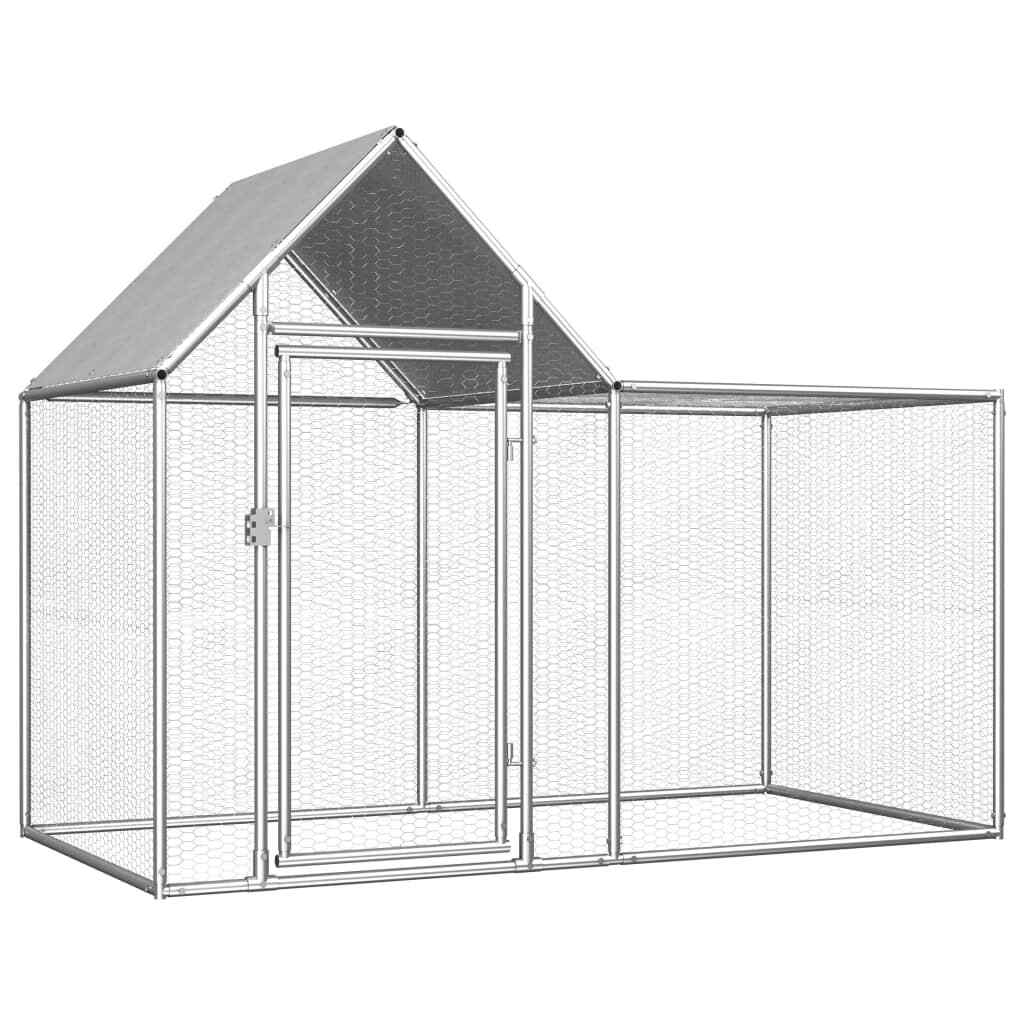 vidaXL Hühnerstall 2x1x1,5 m Verzinkter Stahl SGH