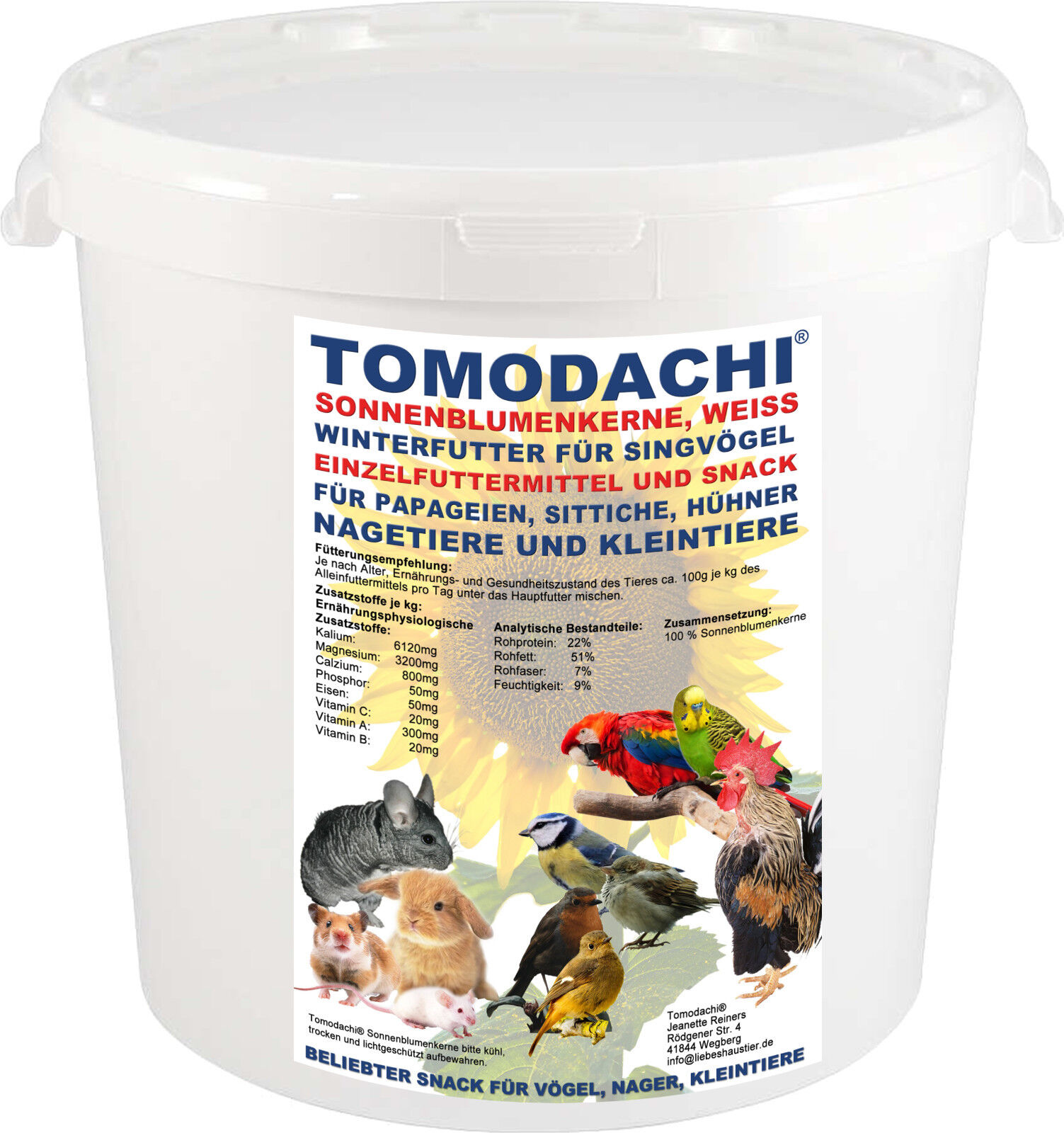 Wintervogelfutter Sonnenblumenkerne weiß Vogelfutter Winterfutter Singvögel 3kg