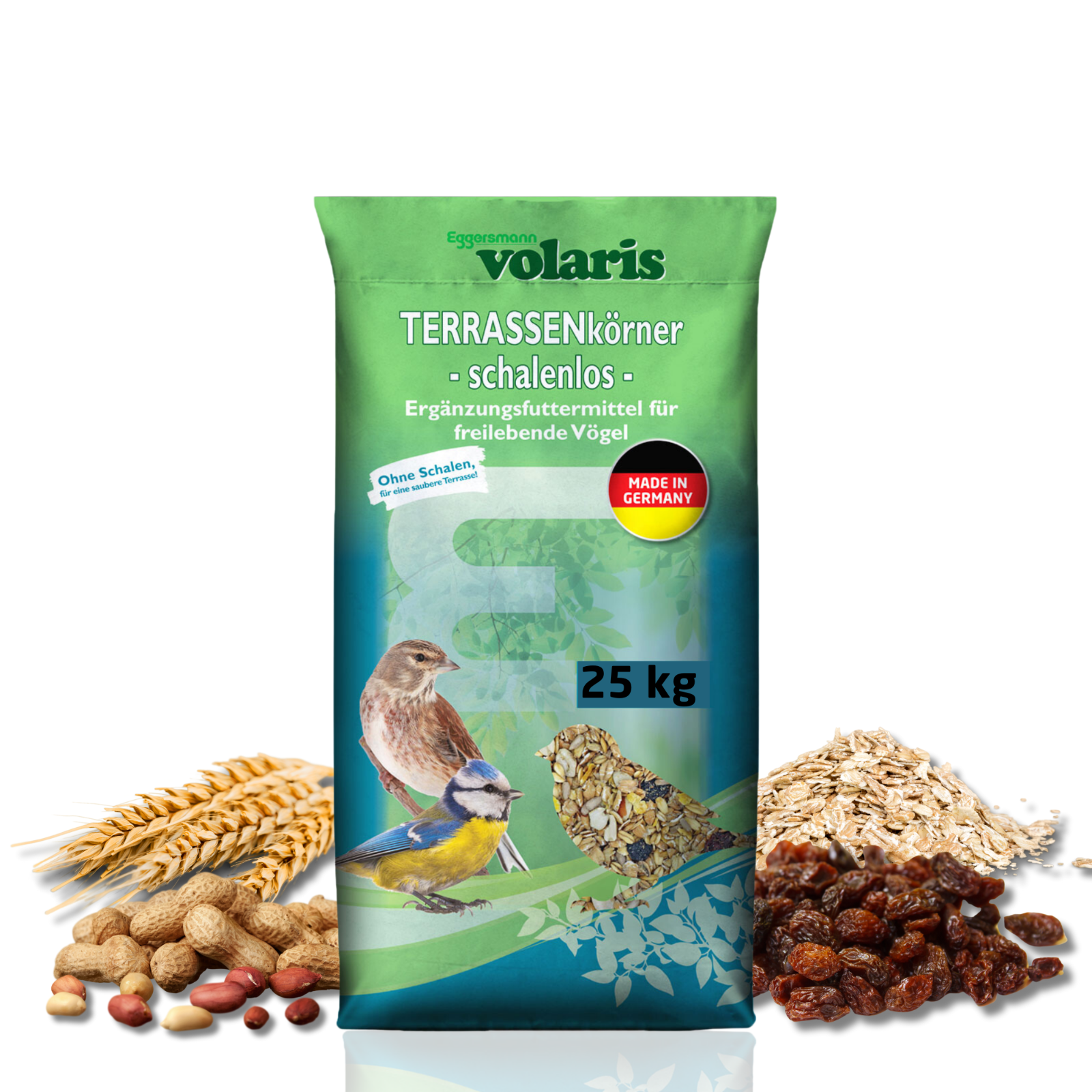 Eggersmann volaris - Terrassen-Mix schalenlos 25 kg - Streufutter für Wildvögel