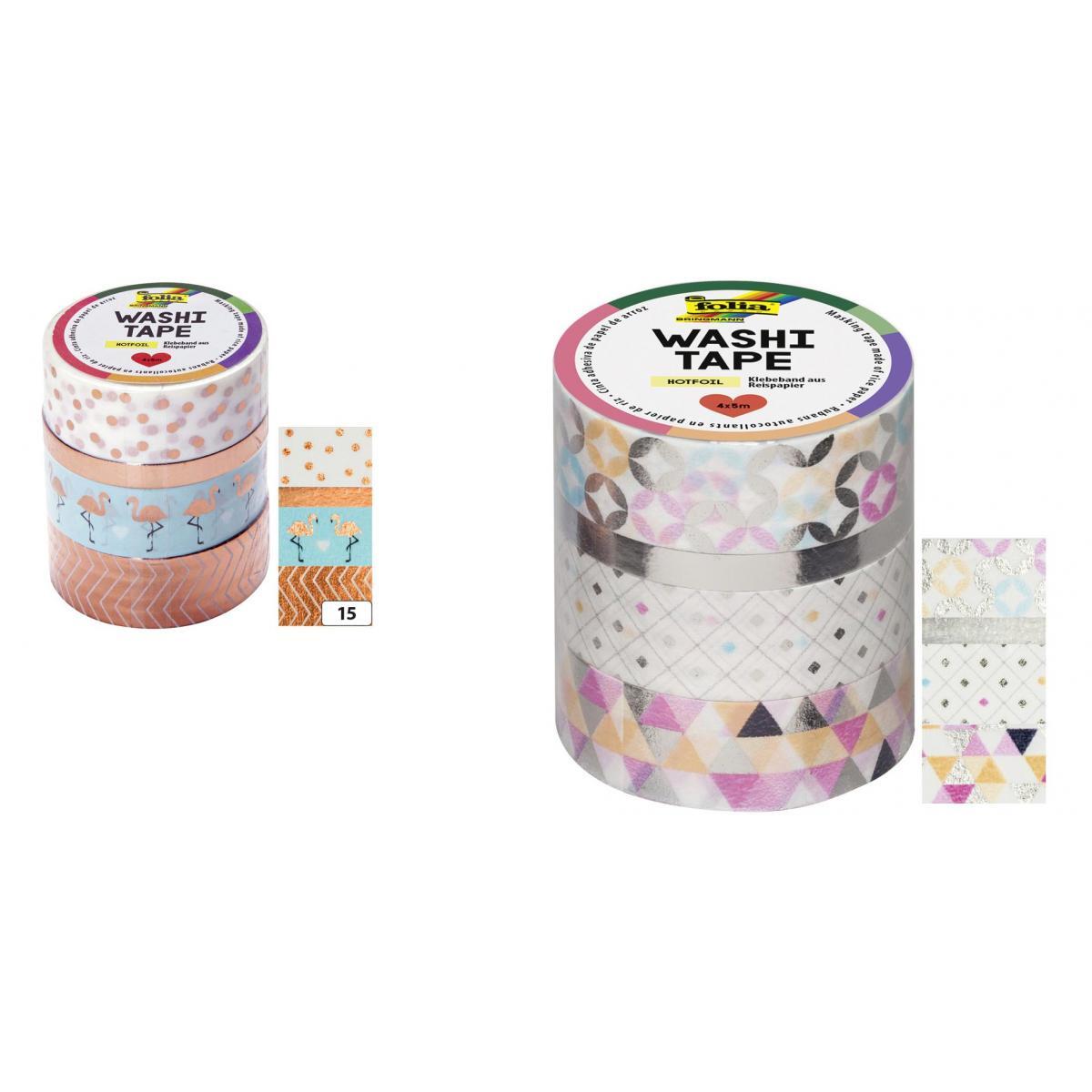 Deko-Klebeband Washi-Tape Hotfoil Irisierend Grün, 4er folia 26425 (400186809640