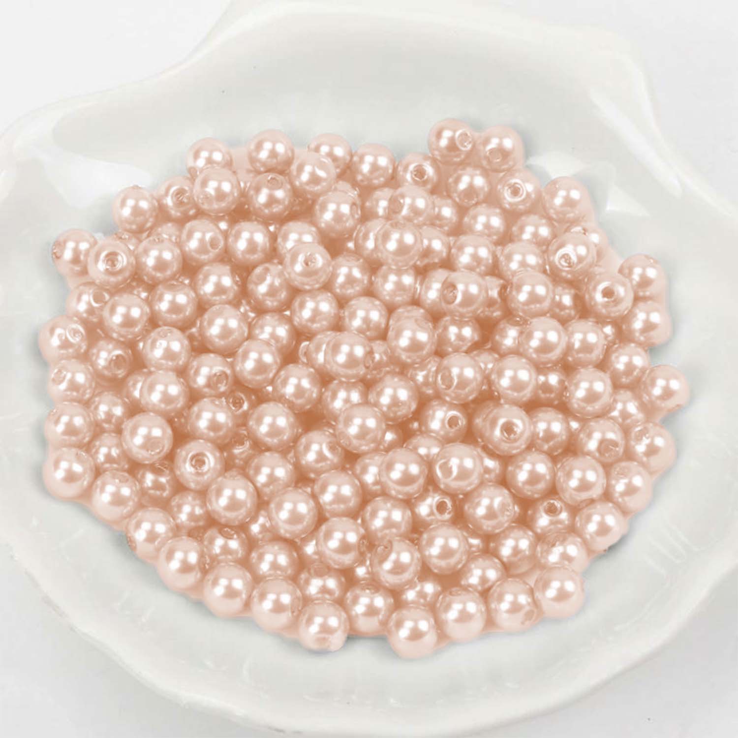 Wachsperlen 4 mm mit Loch Set Kinder Armband Acryl 4mm Basteln Perlen Bunt Weiß