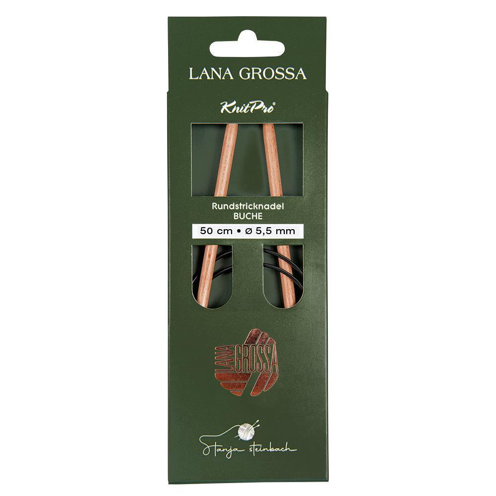 Wolle Kreativ! Lana Grossa - Rundstricknadel Holz Buche 50cm 5,5mm