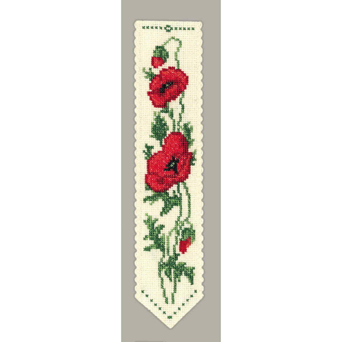 Le Bonheur des Dames Lesezeichen Kreuzstich Stickpackung  "Mohnblumen", Zählmust