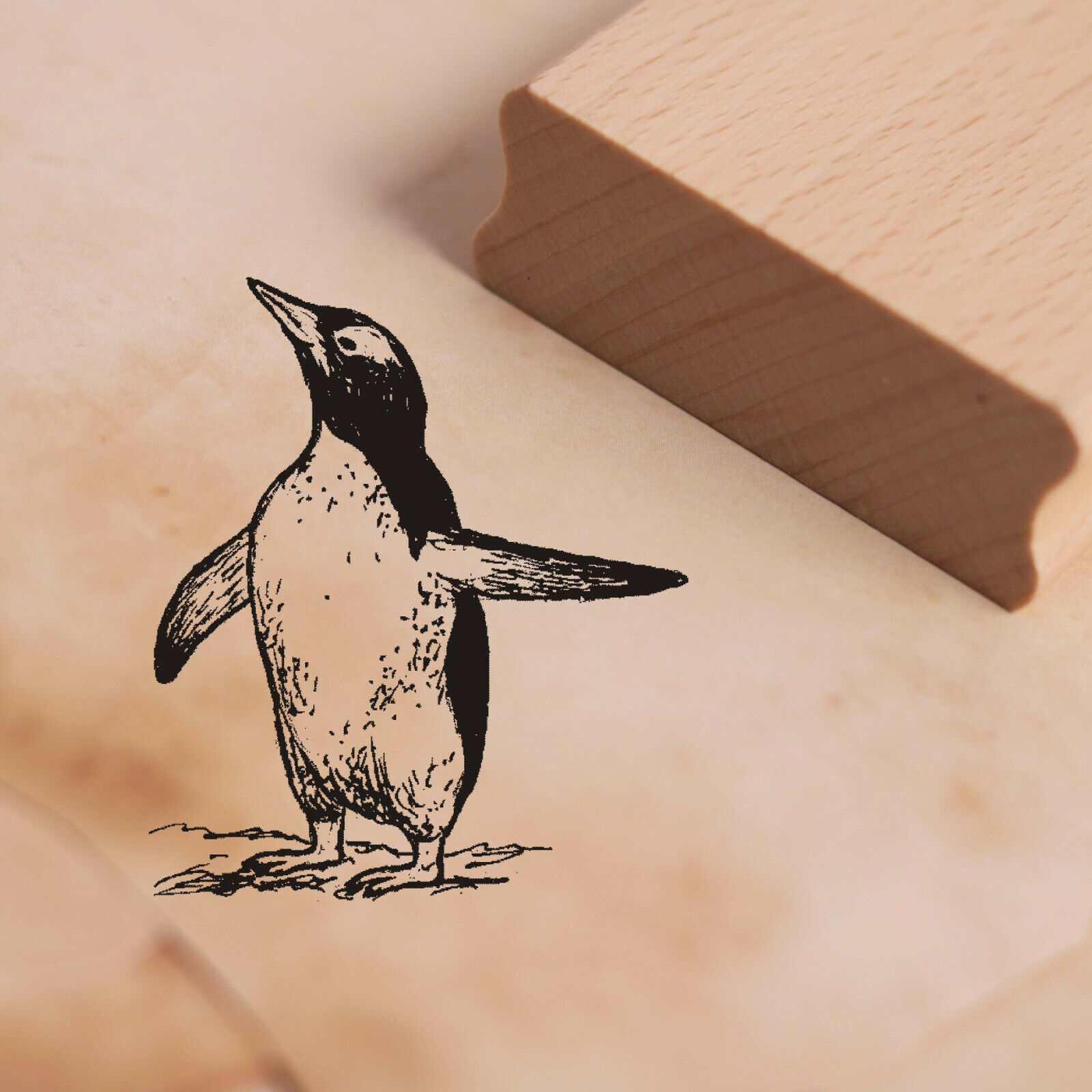 Stempel Pinguin Natur - Motivstempel ca. 41x48 mm Kaiserpinguin Königspinguin